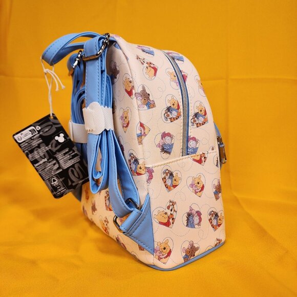 Loungefly Disney Winnie The Pooh Heart Hugs Cuddles Soft Tag Mini Backpack NEW main image 13